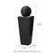 40.25"H Oversized Geometric Pedestal and Sphere Polyresin Outdoor Floor Fountain with Pebbles, Pump and LED Light